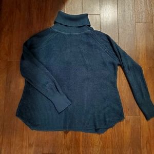 Seven Sisters Cable Knit Cowl/Turtle Neck Sweater - Teal